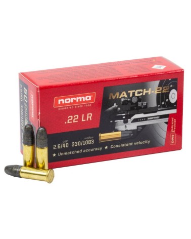 Cartouches NORMA 22 Lr MATCH-22 X50