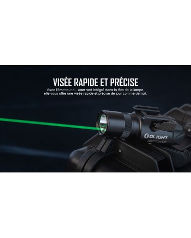 Olight Baldr Pro R - Lampe Tactique 1913 GL Avec Laser Vert & 1350 lumens LED