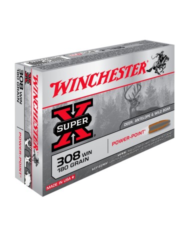 WINCHESTER 308WIN SUPER X POWER POINT 180GR X20