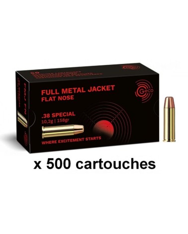 GECO cal.38 Spécial FMJ Flat Nose 158gr x500