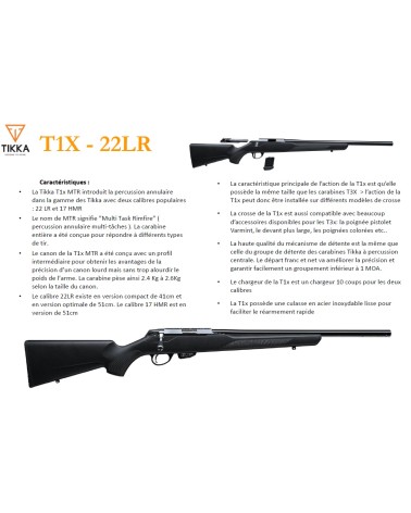 Carabine TIKKA T1X Cal 22lr