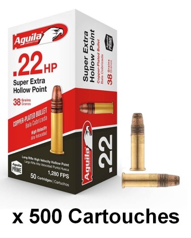 AGUILA 22lr Super Extra Cuivrée Pointe Creuse 38Gr x500