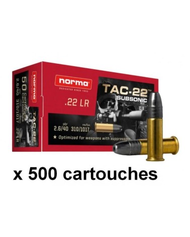 NORMA 22 Lr TAC Subsonic Hollow Point X500