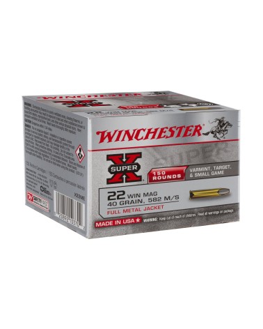 winchester 22Win Mag SUPER X FMJ 40GR X150